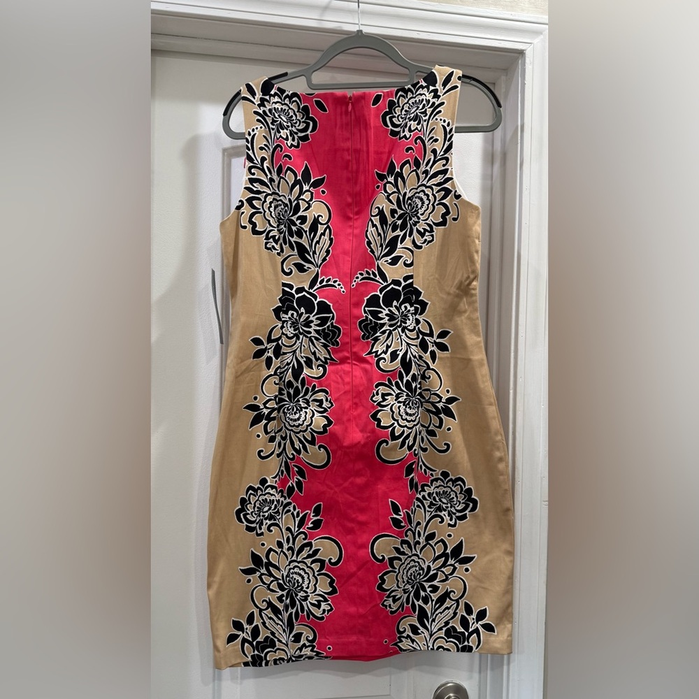 London Times Coral /Taupe Dress Size 12 - Picture 4 of 10